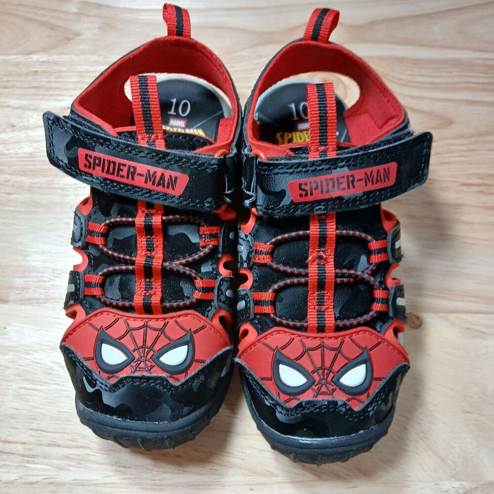 Marvel Spiderman Fisherman Sandals Boy Toddlers Size 10